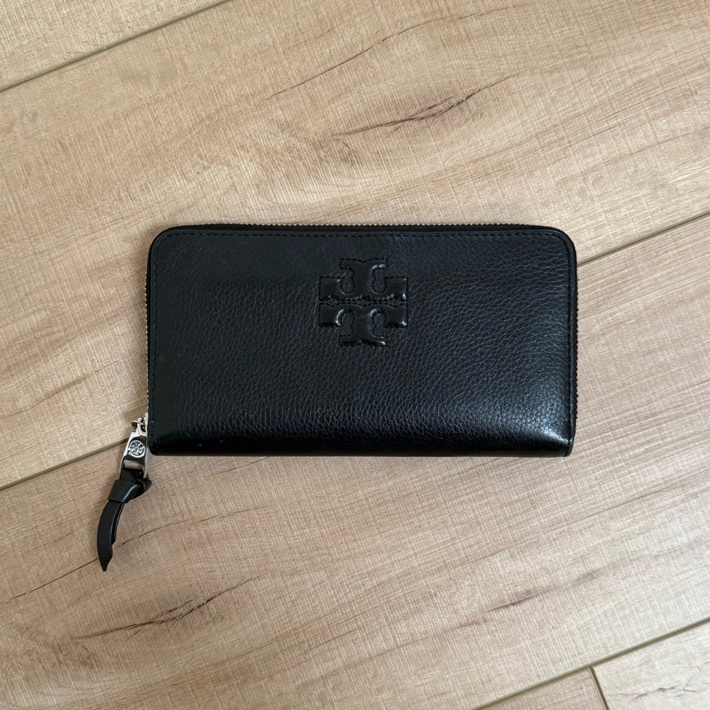 Tory Burch Black Zip-Around Wallet